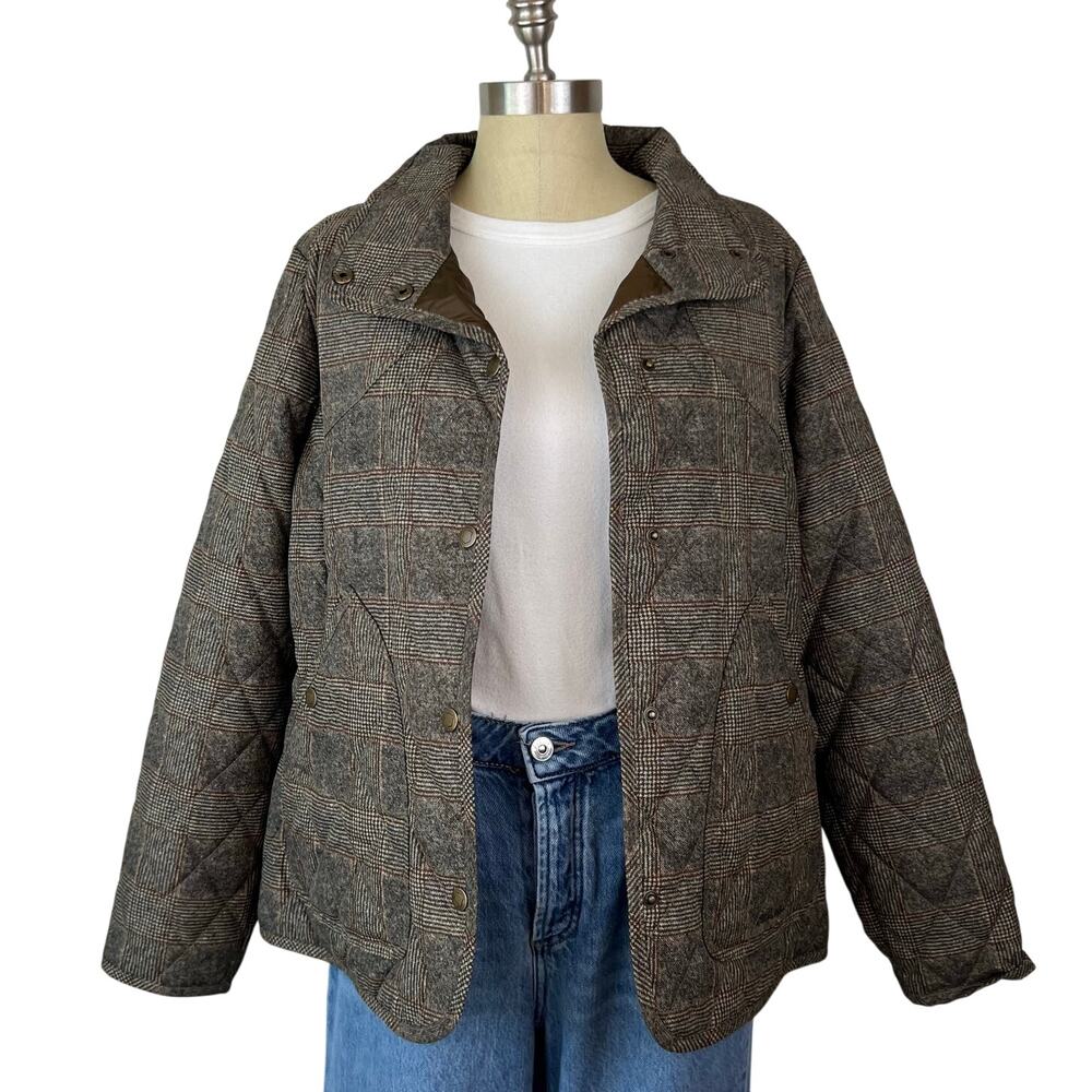 NWT Eddie Bauer Women's Quilted Plaid Water Repellent Insulated Field Jacket XL